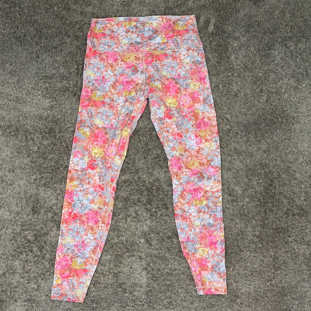 Floral High-Waist Pink Active Leggings
